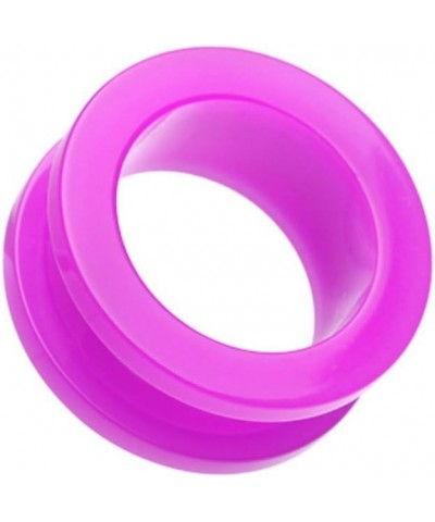 Neon Colored Acrylic Screw-Fit Ear Gauge Tunnel Plug 2 GA (6.5mm), Purple $9.53 Body Jewelry