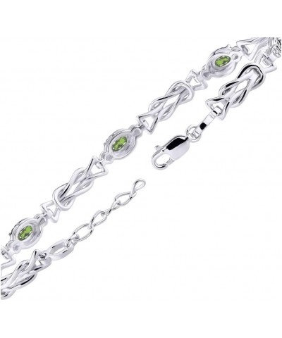 Bracelets for Women Sterling Silver Love Knot Tennis Bracelet Gemstone & Genuine Diamonds Adjustable to Fit 7"-8" Wrist, 5 Go...