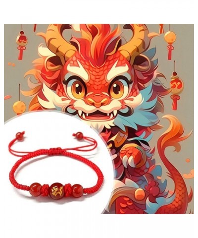 2024 Chinese New Year Dragon Bracelets, Year of The Dragon Adjustable Bracelets Red String Handwoven Set for Women Men, Sprin...