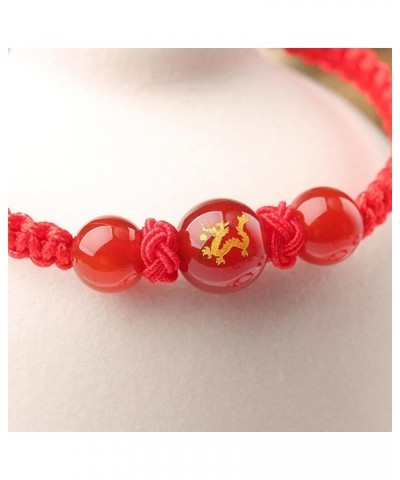 2024 Chinese New Year Dragon Bracelets, Year of The Dragon Adjustable Bracelets Red String Handwoven Set for Women Men, Sprin...