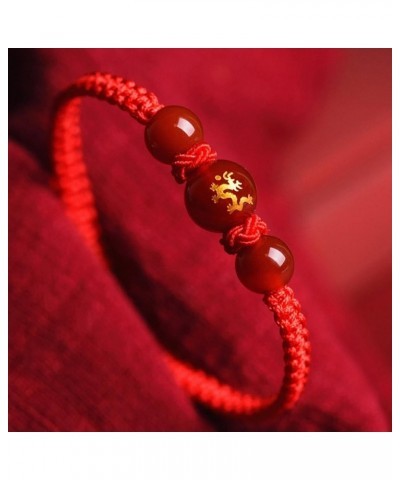 2024 Chinese New Year Dragon Bracelets, Year of The Dragon Adjustable Bracelets Red String Handwoven Set for Women Men, Sprin...