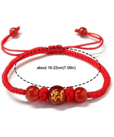 2024 Chinese New Year Dragon Bracelets, Year of The Dragon Adjustable Bracelets Red String Handwoven Set for Women Men, Sprin...