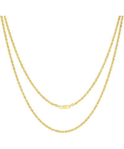 10k Yellow Gold 2.5mm Rope Chain Diamond Cut Necklace, Mens Womens Jewelry 16" 18" 20" 22" 24" 26" 28" 30 18 $76.39 Necklaces