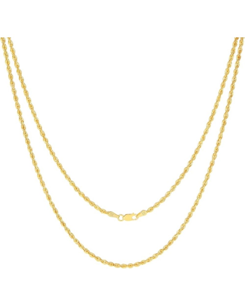 10k Yellow Gold 2.5mm Rope Chain Diamond Cut Necklace, Mens Womens Jewelry 16" 18" 20" 22" 24" 26" 28" 30 18 $76.39 Necklaces