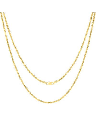 10k Yellow Gold 2.5mm Rope Chain Diamond Cut Necklace, Mens Womens Jewelry 16" 18" 20" 22" 24" 26" 28" 30 18 $76.39 Necklaces