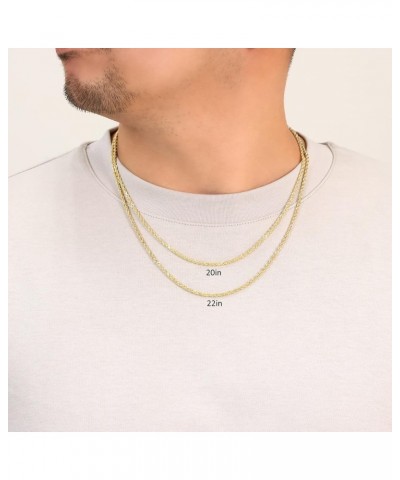 10k Yellow Gold 2.5mm Rope Chain Diamond Cut Necklace, Mens Womens Jewelry 16" 18" 20" 22" 24" 26" 28" 30 18 $76.39 Necklaces