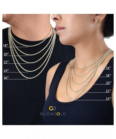 10k Yellow Gold 2.5mm Rope Chain Diamond Cut Necklace, Mens Womens Jewelry 16" 18" 20" 22" 24" 26" 28" 30 18 $76.39 Necklaces