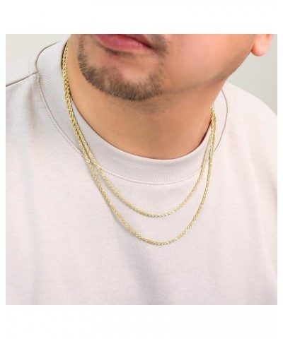 10k Yellow Gold 2.5mm Rope Chain Diamond Cut Necklace, Mens Womens Jewelry 16" 18" 20" 22" 24" 26" 28" 30 18 $76.39 Necklaces