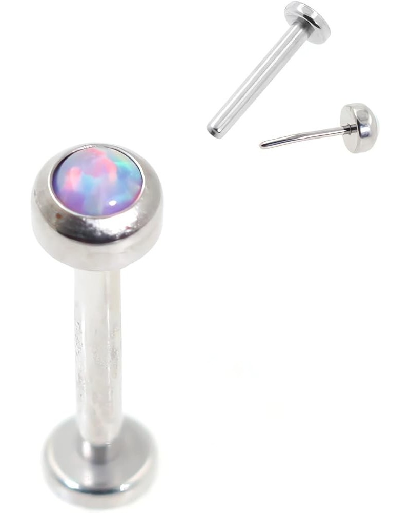 20g/18g/16g G23 Titanium Press Fit Threadless Push Pop in Labret Lip Monroe Tragus Earring Stud Piercing 1 pc-20g 2.5mm opal ...