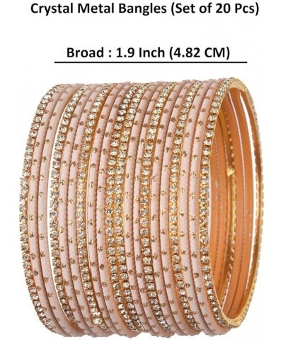 Indian Bangle Set Rhinestone CZ Plain Metal Bracelet Bangle Jewelry for Women Brown (Set of 20 Pcs) 2-4 $11.14 Bracelets