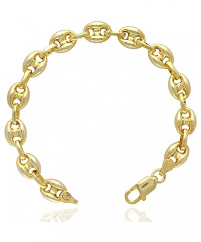 Solid 18K Yellow Gold Over Silver 9mm Puffed Anchor Mariner Bracelet 7.5"-9.25 7.5 $48.51 Bracelets