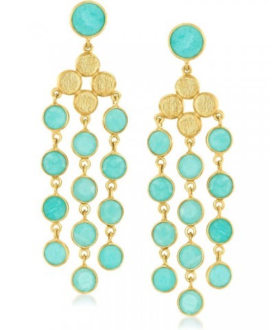 Amazonite Chandelier Earrings in 18kt Gold Over Sterling $62.50 Earrings