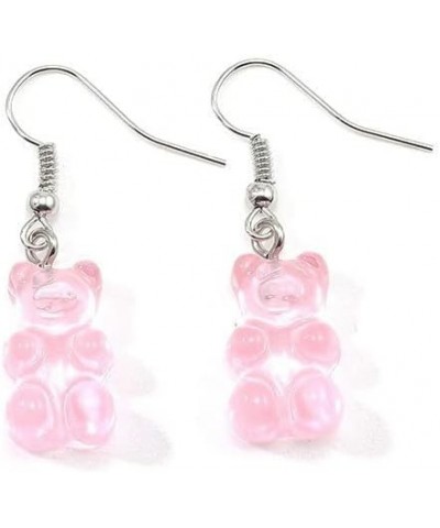 Creative Lovely Mini Gummy Bear Earrings Simple Cartoon Design Female Ear Hooks Dangle Accessories Gift,Clear Pink $5.71 Earr...