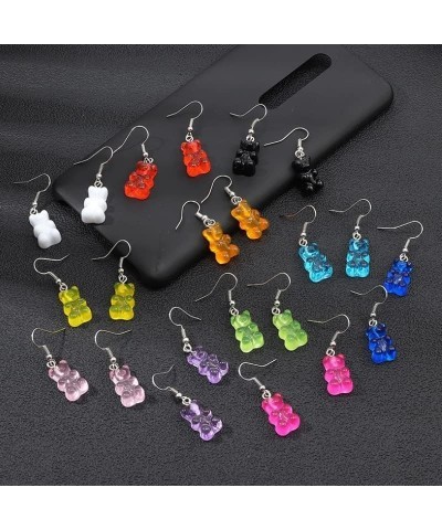 Creative Lovely Mini Gummy Bear Earrings Simple Cartoon Design Female Ear Hooks Dangle Accessories Gift,Clear Pink $5.71 Earr...