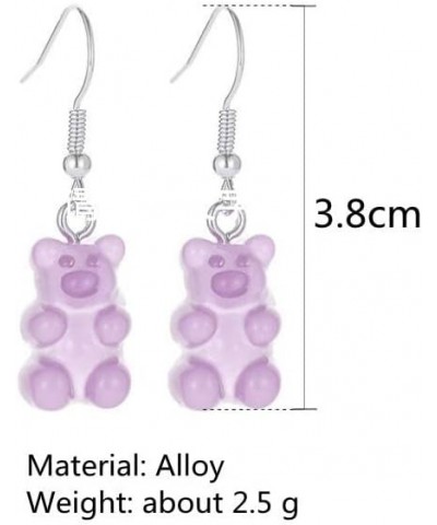 Creative Lovely Mini Gummy Bear Earrings Simple Cartoon Design Female Ear Hooks Dangle Accessories Gift,Clear Pink $5.71 Earr...