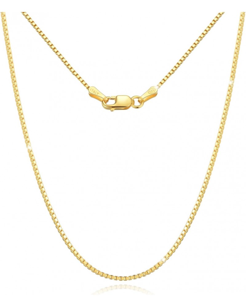 Gold Chain Necklace for Women Sterling Silver,Thin Gold Plated Chains Gold Necklaces Non Tarnish,Simple Gold Box Chain for Wo...