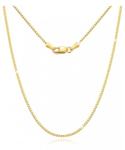 Gold Chain Necklace for Women Sterling Silver,Thin Gold Plated Chains Gold Necklaces Non Tarnish,Simple Gold Box Chain for Wo...