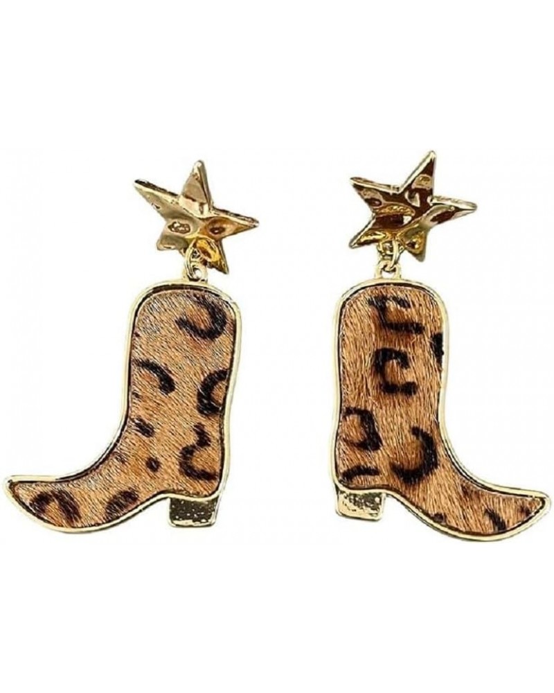 Western Cowgirl Cowboy Earrings Cute Hat Texas Boots Cactus Cow Head Teardrop Wooden Dangle Earrings for Women Girls Vintage ...