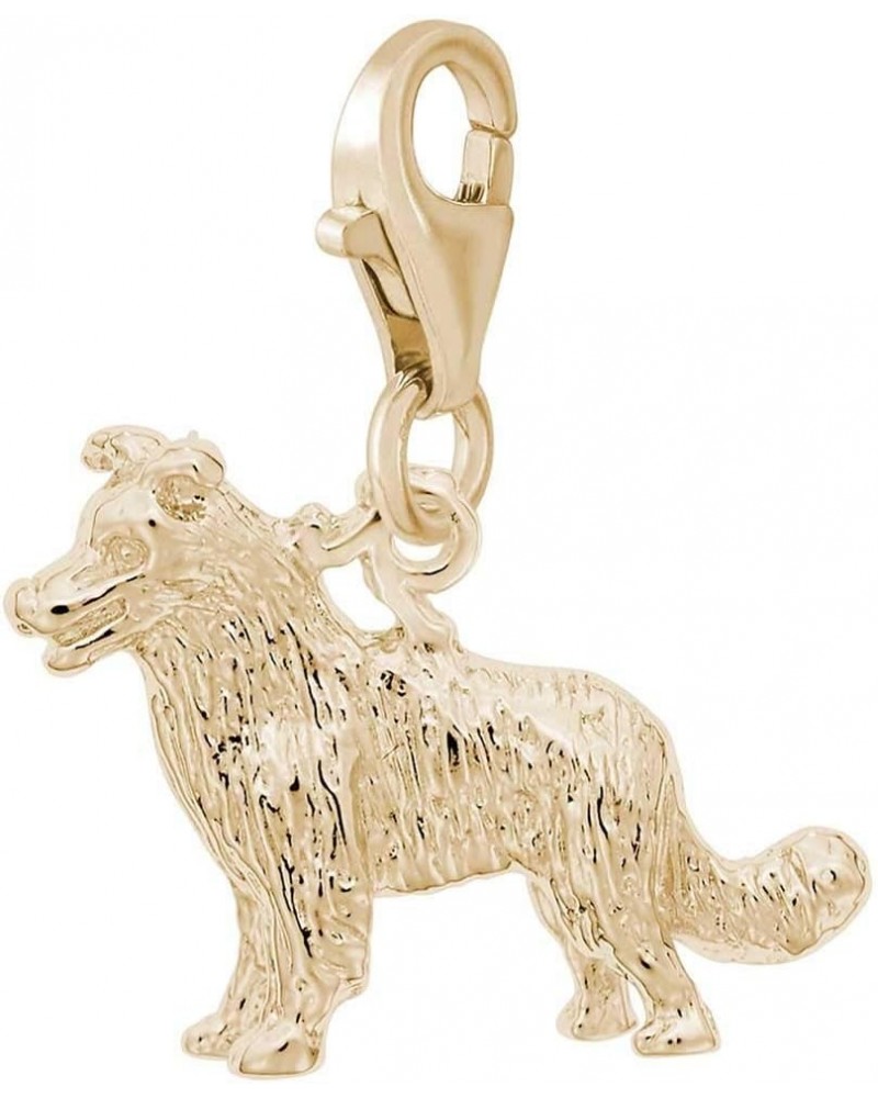 Border Collie Charm with Lobster Clasp yellow-gold-plated-silver $25.08 Bracelets