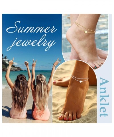 Chic Heart Anklet, Women Summer Beach Foot Chain, A to Z Initial Ankle Bracelet, Adjustable, Silver Color -Send Gift Box Z-si...