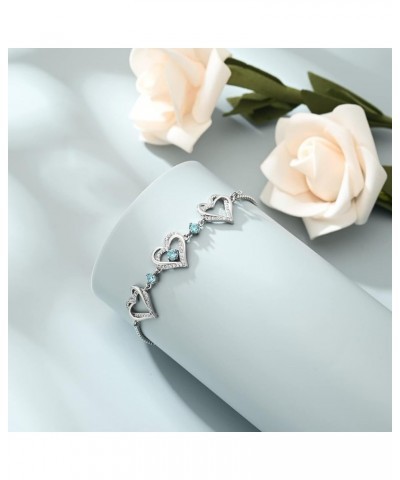 Cremation Jewelry Heart Urn Bracelet for Ashes for Women Girls Cremation Link Memorial Bracelet Silver-Light Blue $12.25 Others