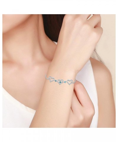 Cremation Jewelry Heart Urn Bracelet for Ashes for Women Girls Cremation Link Memorial Bracelet Silver-Light Blue $12.25 Others