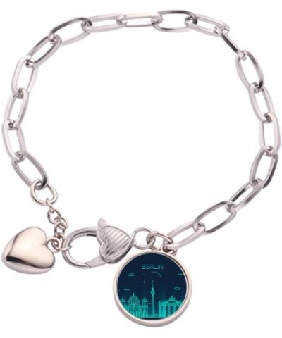 Germany Berlin Landmark Architecture Heart Chain Bracelet Jewelry Charm Fashion $12.71 Bracelets