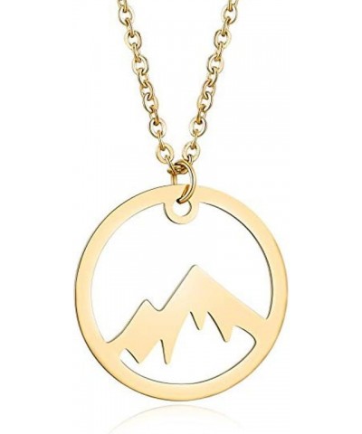 Snowy Mountain Necklace for Outdoor Lovers Hiking Climbing Jewelry The Mountains Are Calling Necklace Gold $8.75 Necklaces