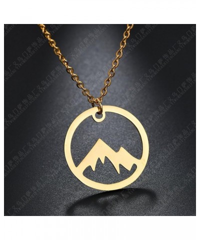 Snowy Mountain Necklace for Outdoor Lovers Hiking Climbing Jewelry The Mountains Are Calling Necklace Gold $8.75 Necklaces