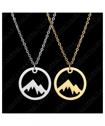 Snowy Mountain Necklace for Outdoor Lovers Hiking Climbing Jewelry The Mountains Are Calling Necklace Gold $8.75 Necklaces