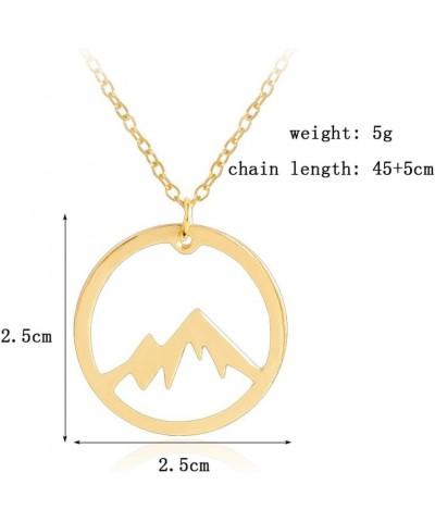 Snowy Mountain Necklace for Outdoor Lovers Hiking Climbing Jewelry The Mountains Are Calling Necklace Gold $8.75 Necklaces