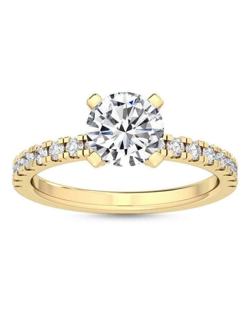 1-5 Carat (ctw) White Gold Round Cut LAB GROWN Diamond Hidden Halo Engagement Ring (Color D-E Clarity VS1-VS2) 5.0 Yellow Gol...