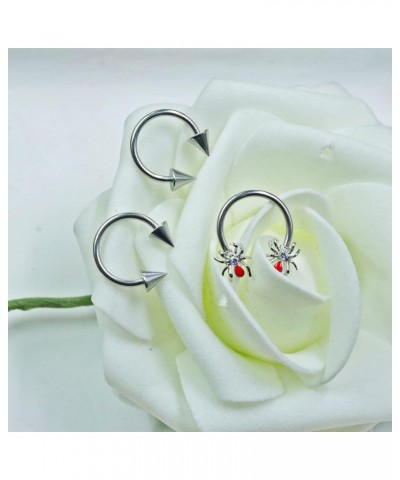 2-8PCS Septum Ring Hoop，16G 316L Medical Steel CZ Cartilage Earring Hoop， Horseshoe Nose Ring Hoop Daith Tragus Cartilage Roo...