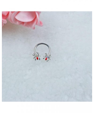 2-8PCS Septum Ring Hoop，16G 316L Medical Steel CZ Cartilage Earring Hoop， Horseshoe Nose Ring Hoop Daith Tragus Cartilage Roo...