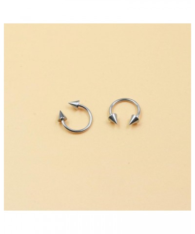 2-8PCS Septum Ring Hoop，16G 316L Medical Steel CZ Cartilage Earring Hoop， Horseshoe Nose Ring Hoop Daith Tragus Cartilage Roo...