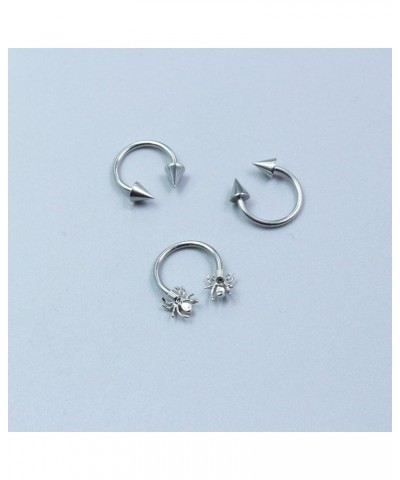 2-8PCS Septum Ring Hoop，16G 316L Medical Steel CZ Cartilage Earring Hoop， Horseshoe Nose Ring Hoop Daith Tragus Cartilage Roo...