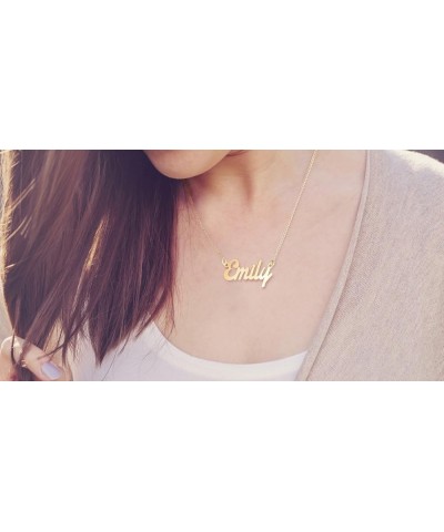 14K Personalized Name Necklace in Painter Font by JEWLR 18.0 Inches White Gold $61.20 Necklaces