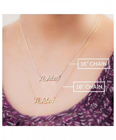 14K Personalized Name Necklace in Painter Font by JEWLR 18.0 Inches White Gold $61.20 Necklaces