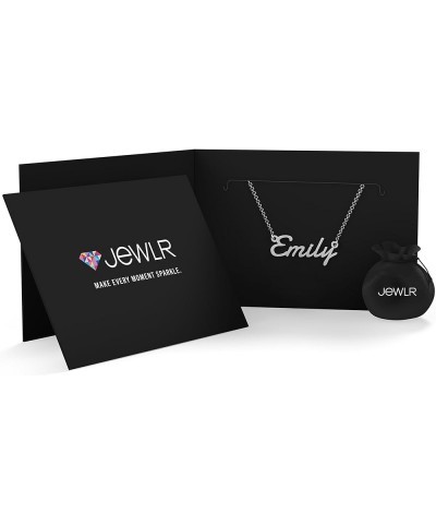 14K Personalized Name Necklace in Painter Font by JEWLR 18.0 Inches White Gold $61.20 Necklaces