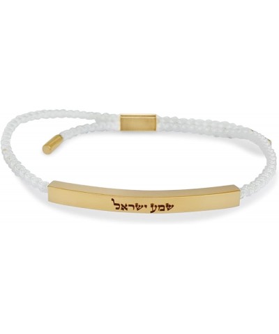 Shema Israel Jewish Prayer String Bracelet With Stainless Steel Tube White String $15.80 Bracelets