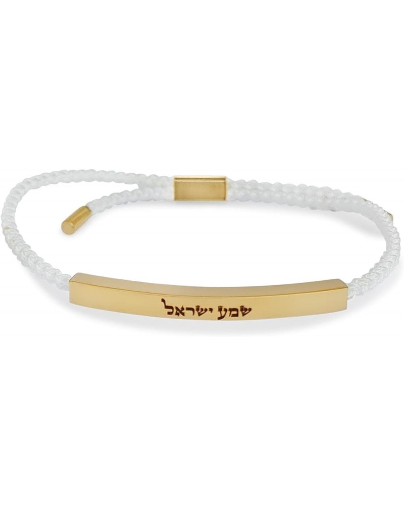 Shema Israel Jewish Prayer String Bracelet With Stainless Steel Tube White String $15.80 Bracelets