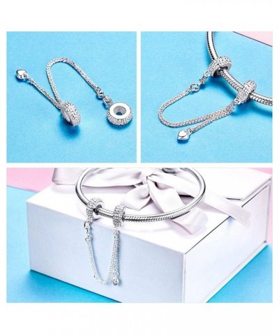 Safety Chain Charm 925 Sterling Silver Stopper Charm Clip Charm Lock Charm for Pandora Charm Bracelet F $12.74 Bracelets