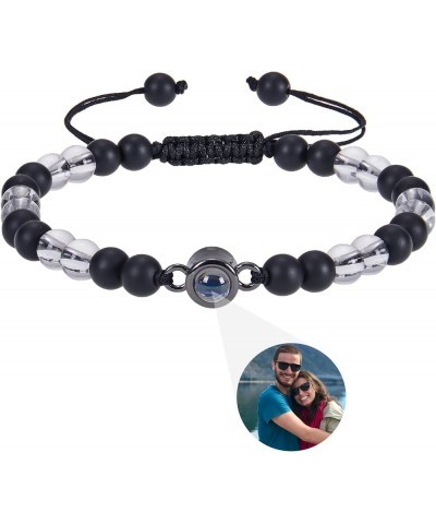 Natural Beads Bracelets Personalized Bracelets with Picture Inside for Men Custom Photo Projection Bracelet Personalized Gift...