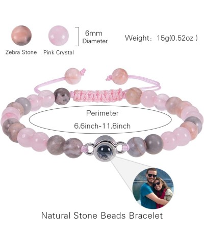 Natural Beads Bracelets Personalized Bracelets with Picture Inside for Men Custom Photo Projection Bracelet Personalized Gift...