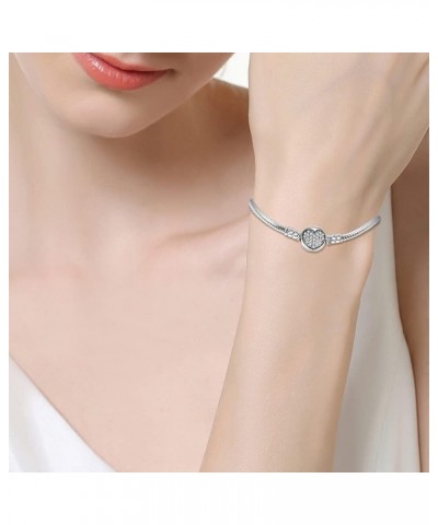 Snake Bracelet for Charms Silver Jewelry Snake Chain Bracelet Fit Any Charm Gift for Women Girl CMB061 6.7in/17cm $9.19 Others