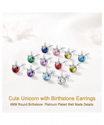 925 Studs for Girls, Cute Animal Earrings Dainty Sterling Silver Unicorn Earrings for Women Girls deep red $9.87 Earrings