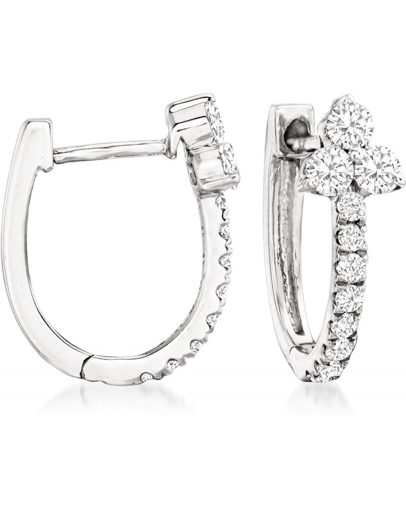 0.50 ct. t.w. Diamond Trio Huggie Hoop Earrings in 14kt White Gold $270.00 Earrings