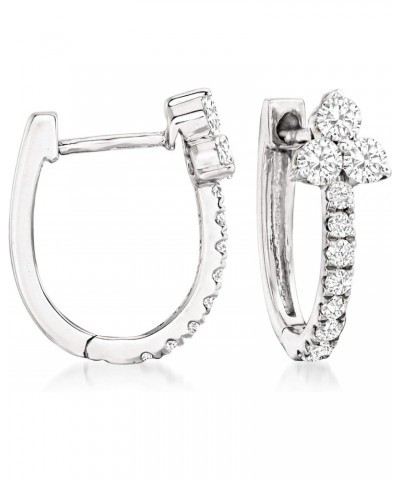 0.50 ct. t.w. Diamond Trio Huggie Hoop Earrings in 14kt White Gold $270.00 Earrings