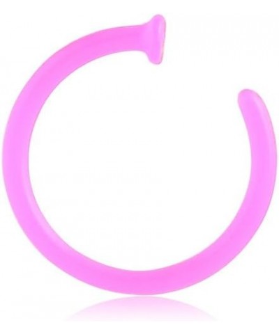 Bioflex Open Nose Ring Hoop Choose Your Color, Choose Your Size 20G 5/16" - Pink $9.11 Body Jewelry