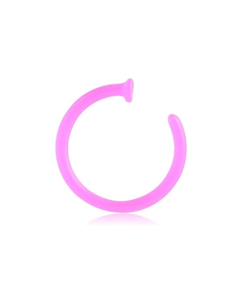 Bioflex Open Nose Ring Hoop Choose Your Color, Choose Your Size 20G 5/16" - Pink $9.11 Body Jewelry